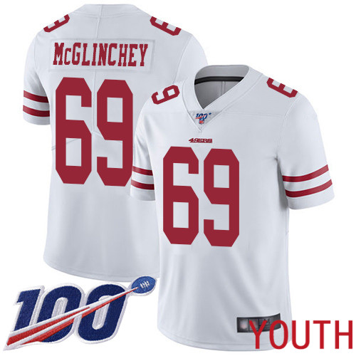 San Francisco 49ers Limited White Youth Mike McGlinchey Road NFL Jersey #69 100th Season Vapor Untouchable->san francisco 49ers->NFL Jersey